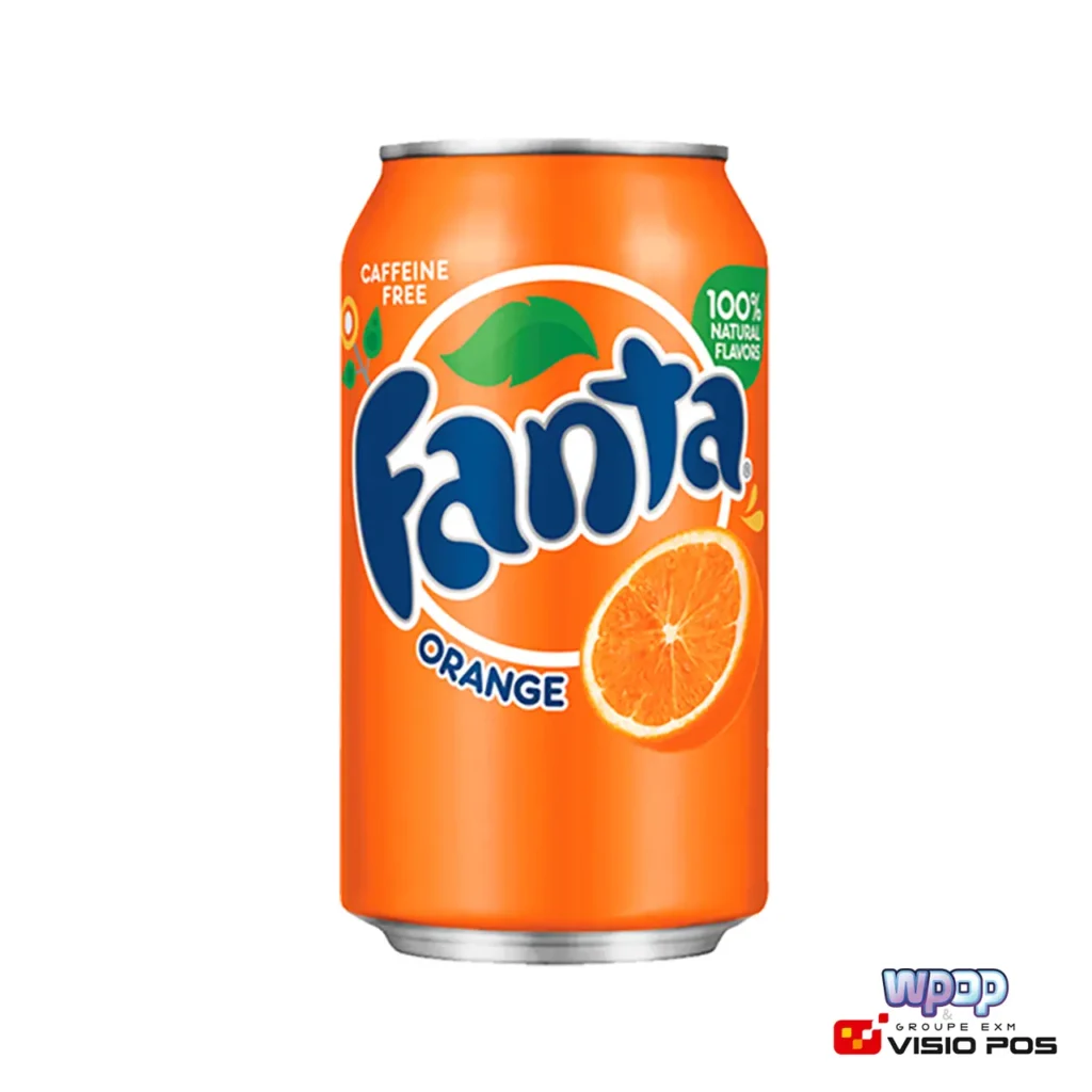 Canette soda Fanta orange 33 cl en vente dans notre boutique en ligne - Wpop & Visio Pos