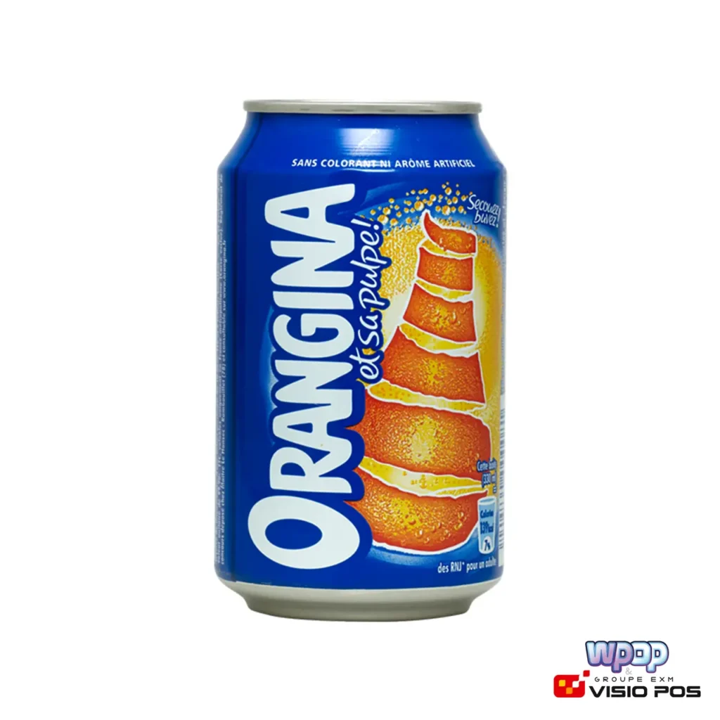Canette soda Orangina 33 cl en vente dans notre boutique en ligne - Wpop & Visio Pos